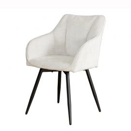 Seturi scaune, HoReCa - Set de 2 scaune pivotante, Metal Negru, Chenille Sampanie, AVIGNON A-46470 VC