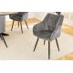 Seturi scaune, HoReCa - Set de 2 scaune pivotante, Metal Negru, Chenille Gri, AVIGNON A-46469 VC