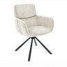 Set de 2 scaune pivotante, Metal Negru, Chenille Sampanie, UNIQUE A-46322 VC
