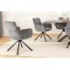 Seturi scaune, HoReCa - Set de 2 scaune pivotante, Metal Negru, Chenille Gri, UNIQUE A-46321 VC