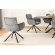 Seturi scaune, HoReCa - Set de 2 scaune pivotante, Metal Negru, Chenille Gri, UNIQUE A-46321 VC