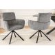 Seturi scaune, HoReCa - Set de 2 scaune pivotante, Metal Negru, Chenille Gri, UNIQUE A-46321 VC