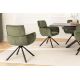 Seturi scaune, HoReCa - Set de 2 scaune pivotante, Metal Negru, Chenille Verde, UNIQUE A-46320 VC