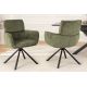 Seturi scaune, HoReCa - Set de 2 scaune pivotante, Metal Negru, Chenille Verde, UNIQUE A-46320 VC