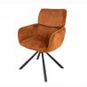 Set de 2 scaune pivotante, Metal Negru, Chenille Maro, UNIQUE A-46319 VC