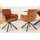 Seturi scaune, HoReCa - Set de 2 scaune pivotante, Metal Negru, Chenille Maro, UNIQUE A-46319 VC