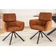 Seturi scaune, HoReCa - Set de 2 scaune pivotante, Metal Negru, Chenille Maro, UNIQUE A-46319 VC