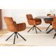 Seturi scaune, HoReCa - Set de 2 scaune pivotante, Metal Negru, Chenille Maro, UNIQUE A-46319 VC