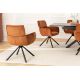 Seturi scaune, HoReCa - Set de 2 scaune pivotante, Metal Negru, Chenille Maro, UNIQUE A-46319 VC