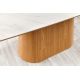 Mese dining - Masa sufragerie, Ceramica Alba, Furnir Stejar, UNIQUE 200cm A-45142 VC