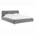 Pat elegant tapitat cu catifea gri MODERN BAROCK 160x200cm A-46161 VC 