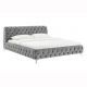 Pat elegant tapitat cu catifea gri MODERN BAROCK 160x200cm A-46161 VC 