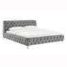Pat elegant tapitat cu catifea gri MODERN BAROCK 160x200cm A-46161 VC 