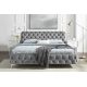 Paturi - Pat elegant tapitat cu catifea gri MODERN BAROCK 160x200cm A-46161 VC