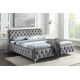 Paturi - Pat elegant tapitat cu catifea gri MODERN BAROCK 160x200cm A-46161 VC