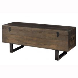 Banchete-Tabureti - Cufar din lemn Factory Loft 115cm, maro taupe A-46414 VC