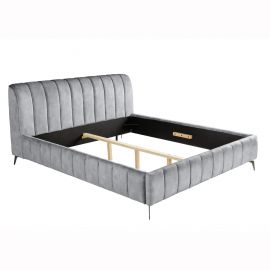 Pat elegant tapitat cu catifea gri, Amsterdam 160x200cm A-46163 VC