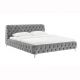 Pat elegant tapitat cu catifea gri MODERN BAROCK 180x200cm A-46162 VC 