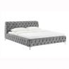 Pat elegant tapitat cu catifea gri MODERN BAROCK 180x200cm A-46162 VC 