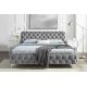 Paturi - Pat elegant tapitat cu catifea gri MODERN BAROCK 180x200cm A-46162 VC