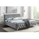 Paturi - Pat elegant tapitat cu catifea gri MODERN BAROCK 180x200cm A-46162 VC