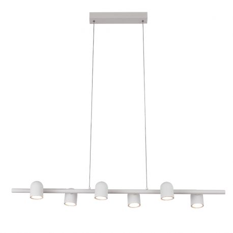 Pendule, Lustre suspendate - Lustra cu spoturi directionabile, 6xGU10, Ios alb MA-7936