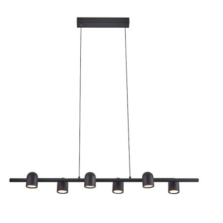 Pendule, Lustre suspendate - Lustra cu spoturi directionabile, 6xGU10, Ios negru MA-7937