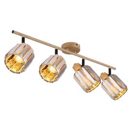 Aplice, corpuri de iluminat pentru pereti - Plafoniera, Cristal K9 fumuriu, 4xE14, Run 80040446 GL