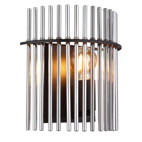 Aplice, corpuri de iluminat pentru pereti - Aplica de perete, Metal Negru, Sticla Fumurie, GORLEY 15698W GL