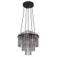 Lustra suspendata, Metal Negru, Sticla Fumurie, GORLEY 15698H2 GL