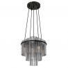 Lustra suspendata, Metal Negru, Sticla Fumurie, GORLEY 15698H2 GL