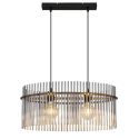 Lustra suspendata, Metal Negru, Sticla Fumurie, GORLEY 15698H3 GL