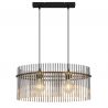 Lustra suspendata, Metal Negru, Sticla Fumurie, GORLEY 15698H3 GL