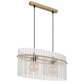 Lustra suspendata, Metal Auriu Mat, Sticla Opaca, GORLEY 15698H3M GL