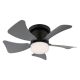 Lustra LED cu ventilator si telecomanda HINES gri 40cm, 03609A GL