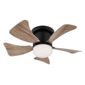 Lustra LED cu ventilator si telecomanda HINES aspect lemn 40cm, 03609H GL