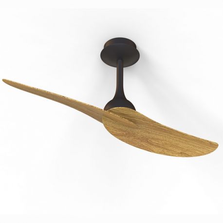 Lustre cu ventilator - Ventilator cu 2 palete si telecomanda IPANEMA II negru/ aspect lemn MA-9038
