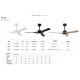 Lustre cu ventilator - Lustra LED CCT cu ventilator si telecomanda THAI negru/ aspect lemn MA-8716