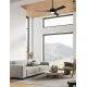 Lustre cu ventilator - Lustra LED CCT cu ventilator si telecomanda THAI negru/ aspect lemn MA-8716
