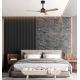 Lustre cu ventilator - Lustra LED CCT cu ventilator si telecomanda THAI negru/ aspect lemn MA-8716