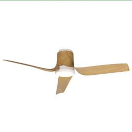 Lustre cu ventilator - Lustra LED, Ventilator cu telecomanda, USHUAIA aspect lemn MA-8719