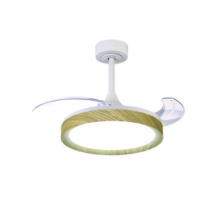 Lustre cu ventilator - Lustra LED CCT cu ventilator si telecomanda MISTRAL Mini aspect lemn MA-8830