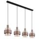 Lustra cu 4 pendule, Sticla Chihlimbar, Metal Bronz, MILLEY 15560-4HA GL