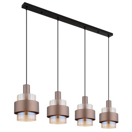 Pendule, Lustre suspendate - Lustra cu 4 pendule, Sticla Chihlimbar, Metal Bronz, MILLEY 15560-4HA GL