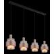 Pendule, Lustre suspendate - Lustra cu 4 pendule, Sticla Chihlimbar, Metal Bronz, MILLEY 15560-4HA GL
