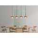 Pendule, Lustre suspendate - Lustra cu 4 pendule, Sticla Chihlimbar, Metal Bronz, MILLEY 15560-4HA GL