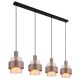 Pendule, Lustre suspendate - Lustra cu 4 pendule, Sticla Chihlimbar, Metal Bronz, MILLEY 15560-4HA GL