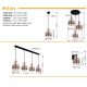 Pendule, Lustre suspendate - Lustra cu 4 pendule, Sticla Chihlimbar, Metal Bronz, MILLEY 15560-4HA GL