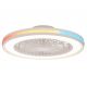 Lustre cu ventilator - Lustra LED RGB CCT cu ventilator si telecomanda GAMER big alb MA-7861