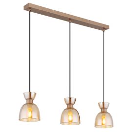 Pendule, Lustre suspendate - Lustra suspendata design decorativ MASSEY chihlimbar 15769A-3 GL